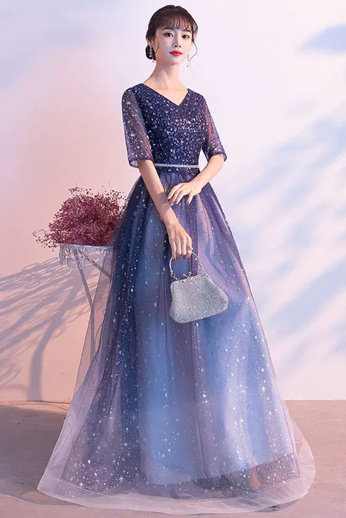 Simple Light Blue Satin Pleated Prom Dress with Off Shoulder Wholesale  #DM8915 - GemGrace.com